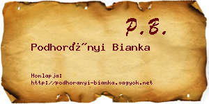 Podhorányi Bianka névjegykártya