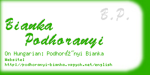 bianka podhoranyi business card